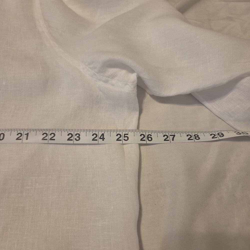 Lauren Ralph Lauren Shirt Womens XXL White Linen Button Up Roll Tab Long Sleeve - Picture 7 of 9